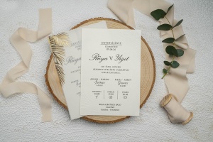 Invitatie de nunta, cu hartie de calc si elemente aurii, 133x193mm – 9328,3,Creativ.ro