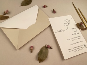 Invitatie de nunta, cu plic beige si fluturas, 121x178mm – 12254, 2, Creativ.ro