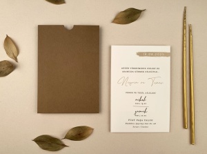 Invitatie de nunta, cu plic kraft, 121x178mm – 12251,1,Creativ.ro
