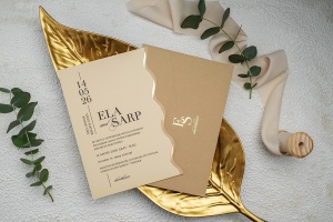Invitatie de nunta, cu plic maro, 135x193mm – 9252,4,Creativ.ro