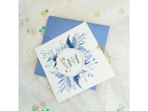 Invitatie de nunta eleganta si romantica cu flori albastre – 39903,2,Creativ.ro