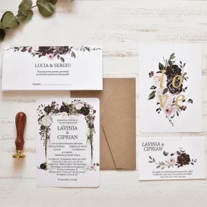 Invitatie de nunta florala, design elegant, 128x178mm – 39780,3,Creativ.ro