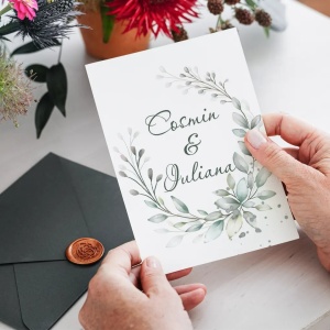 Invitatie de nunta Leafs Green 2, 128x178mm,2,Creativ.ro