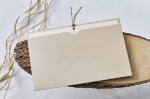 Invitatie de nunta minimalista, cu plic beige, 145x207mm – 1189,2,Creativ.ro
