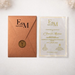 Invitatie de nunta transparenta, configurabila - PVC transparent, 135x193mm, 4, Creativ.ro