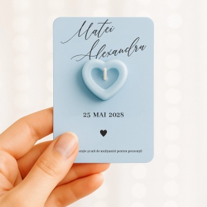 Mărturie botez lumânare inimă cu mesaj personalizat, 2, Creativ.ro