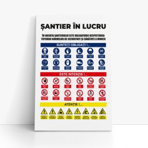 Panou SSM santier in lucru, PVC,1,Creativ.ro