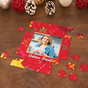 Puzzle personalizat cu 1 fotografie de Craciun si text