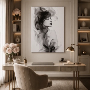 Tablou canvas portret de femeie „Smoke"