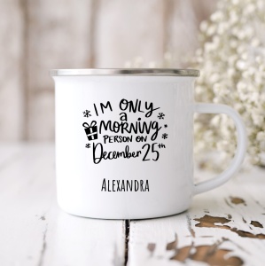 Cana metalica personalizata cu nume Morning person
