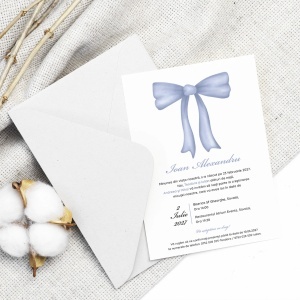 Invitatie de botez fundita albastra, 128x178mm, fara plic - BZ0054, 3, Creativ.ro