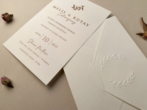 Invitatie de nunta cu frunza stilizata si detalii deosebite – 12274,4,Creativ.ro