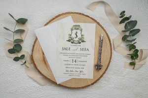 Invitatie de nunta, cu plic alb, 115x170mm – 9343,1,Creativ.ro