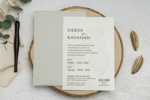 Invitatie de nunta, cu plic verde deschis, 135x193mm – 9269,2,Creativ.ro