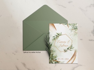 Invitatie de nunta GREEN LEAF, 128x178mm,2,Creativ.ro