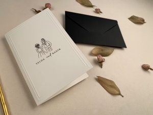 Invitatie de nunta tip carte cu design elegant si plic negru – 12277, 2, Creativ.ro
