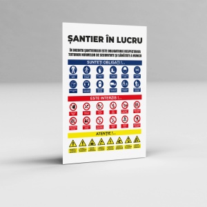 Panou SSM santier in lucru, PVC,2,Creativ.ro