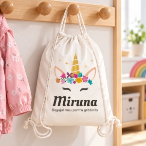 Saculet personalizat pentru gradinita cu nume