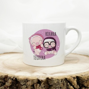 Cana de espresso personalizata cu porcusori si nume