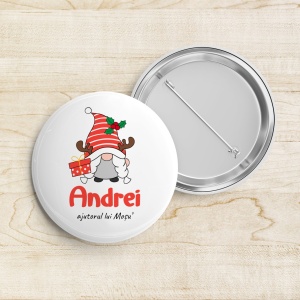 Insignă de Crăciun personalizată cu nume | Creativ.ro