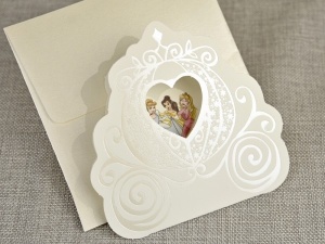 Invitatie de Botez Princess cu Plic, 123x140mm – 15730,1,Creativ.ro