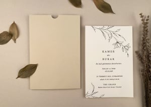 Invitatie de nunta cu ilustratii vegetale si layout curat – 12265,1,Creativ.ro