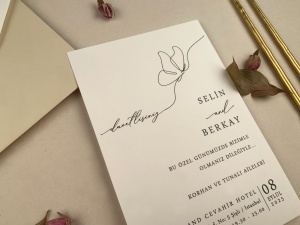 Invitatie de nunta, cu plic beige si fluturas, 121x178mm – 12254, 3, Creativ.ro