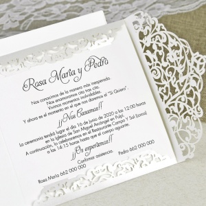 Invitatie de Nunta Eleganta cu Plic Alb, 150x150mm – 39617,3,Creativ.ro