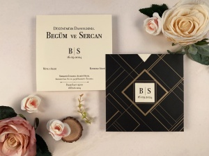 Invitatie de nunta eleganta si moderna cu accente geometrice aurii – 85851,1,Creativ.ro