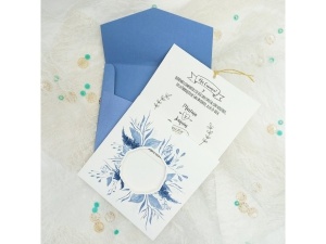 Invitatie de nunta eleganta si romantica cu flori albastre – 39903,4,Creativ.ro