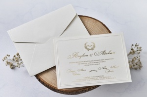 Invitatie de nunta, ivoire, cu plic, 165x209mm – 1154