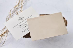 Invitatie de nunta minimalista, cu plic beige, 145x207mm – 1189,1,Creativ.ro