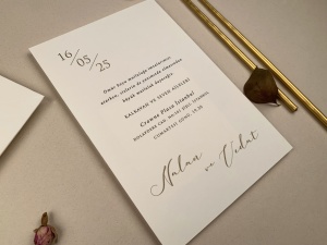 Invitatie de nunta moderna cu font editorial si plic sofisticat – 12259,2,Creativ.ro