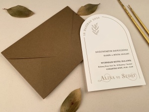 Invitatie de nunta semirotunda, cu plic kraft, 121x178mm – 12250, 3, Creativ.ro