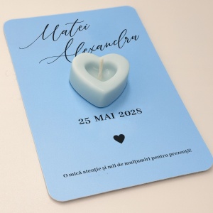 Mărturie botez lumânare inimă cu mesaj personalizat, 6, Creativ.ro