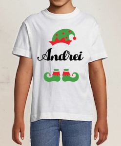 Tricou de copil personalizat cu elf și nume
