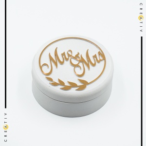 Cutie pentru verighete rotunda Mr & Mrs,2,Creativ.ro