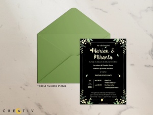 Invitatie de nunta Black Nature, 128x178mm