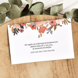 Invitatie de nunta cu flori de toamna ECO, culori de toamna, 128x178mm – 39785, 3, Creativ.ro