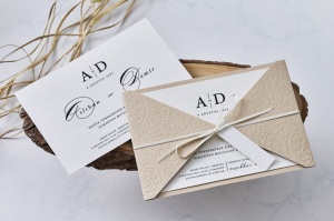 Invitatie de nunta, cu panglica, 133x193mm – 1151,2,Creativ.ro