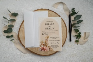 Invitatie de nunta, cu plic alb, 115x170mm – 9345,1,Creativ.ro
