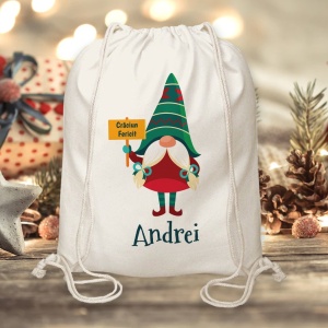 Saculet personalizat cu text Spiridus