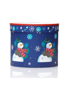 Set de 3 cutii rotunde cu om de zapada de Craciun,3,Creativ.ro