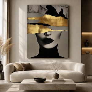 Tablou canvas portret de femeie „Aurum"