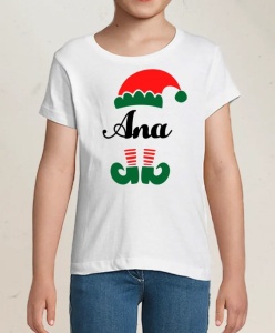 Tricou pentru copii personalizat cu spiridus și text