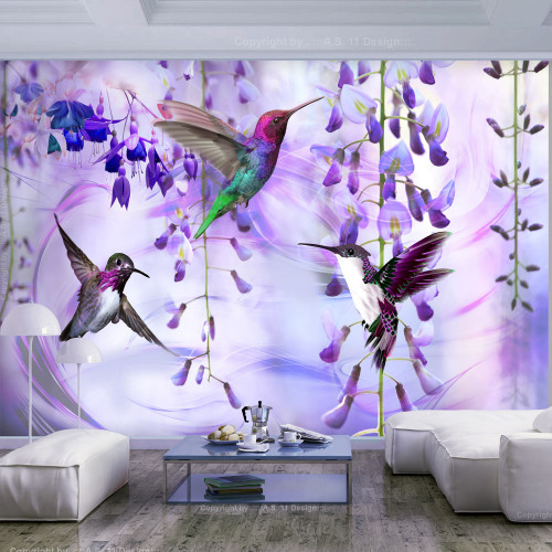 Öntapadó fotótapéta - Flying Hummingbirds (Violet)