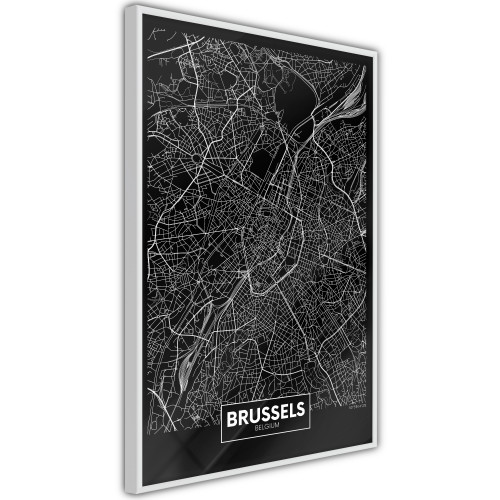 Plakát - City Map: Brussels (Dark)