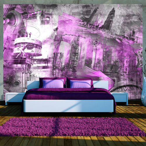Fotótapéta - Berlin - collage (violet)