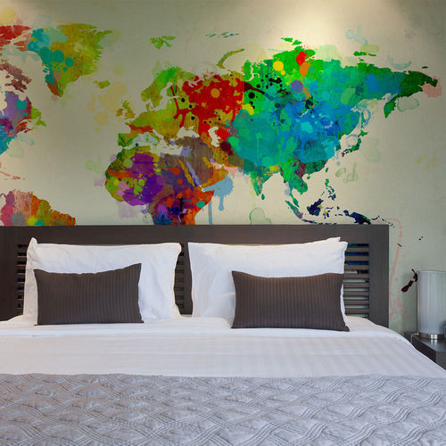 Fotótapéta - Paint splashes map of the World