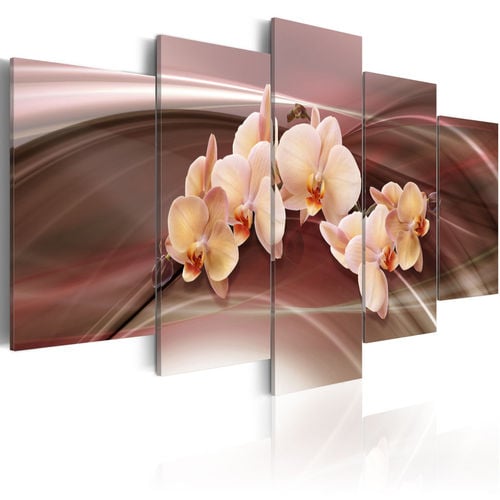 Kép - Orchid flowers on a wavy background
